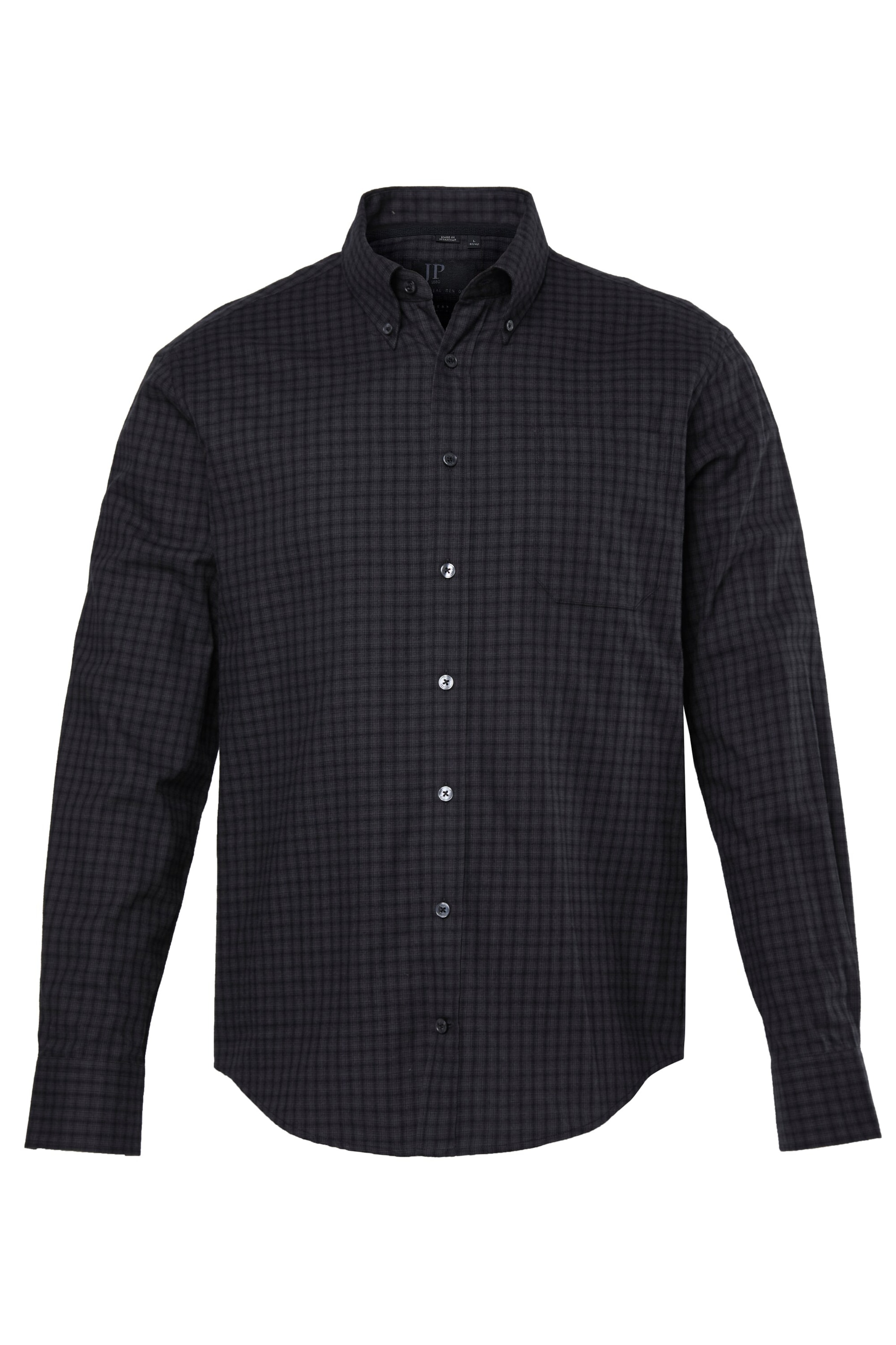 JP1880 Regular fit Overhemd in Zwart: voorkant