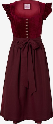 MARJO Dirndl 'Hochwinkel' in Rood: voorkant