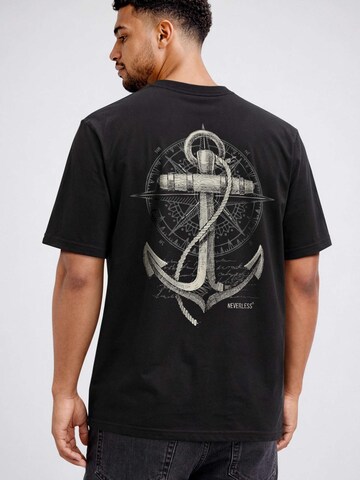 Neverless Shirt 'Anker Kompass'‌ in Schwarz