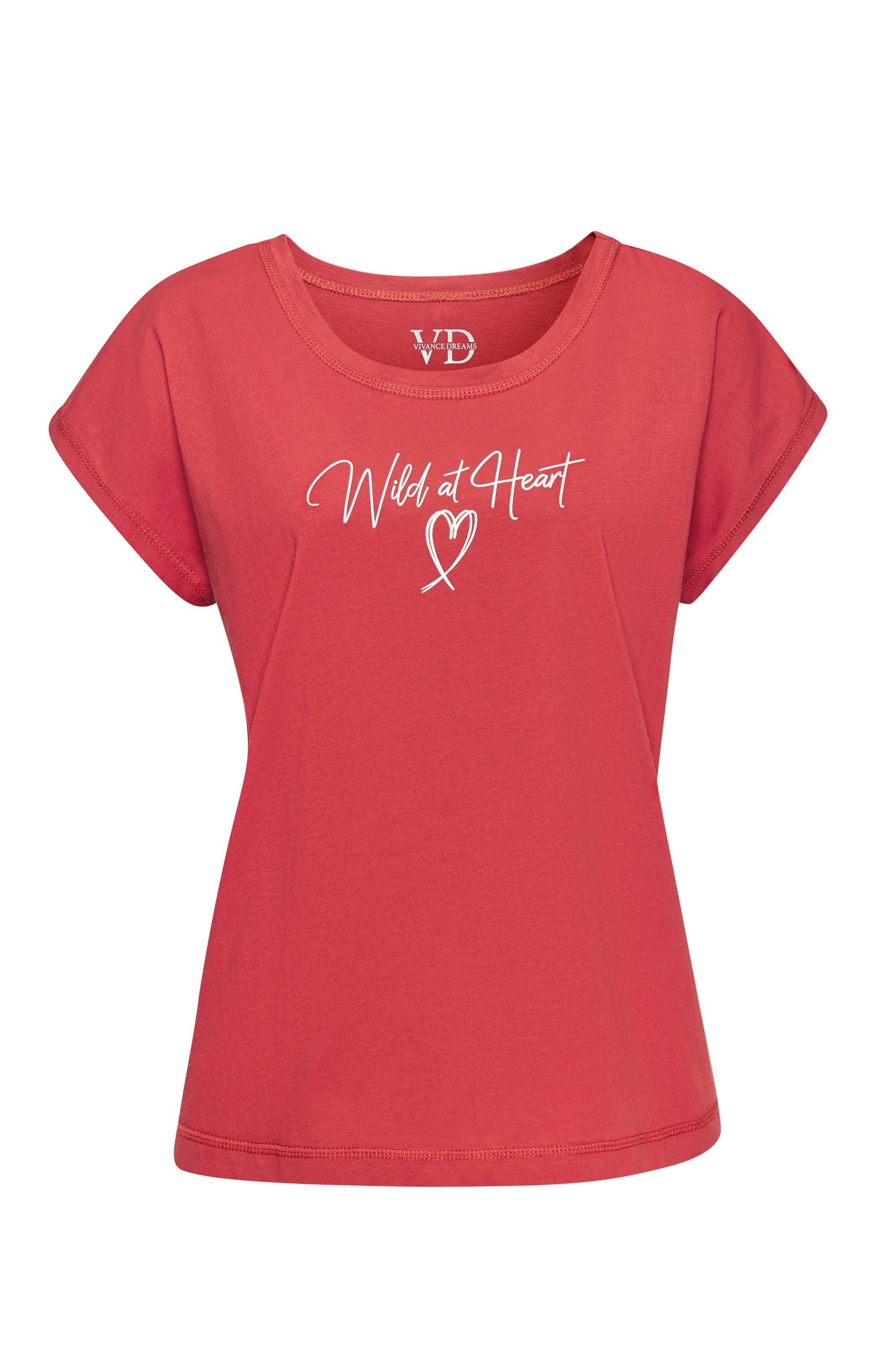 VIVANCE Schlafshirt in Rot: Vorderseite