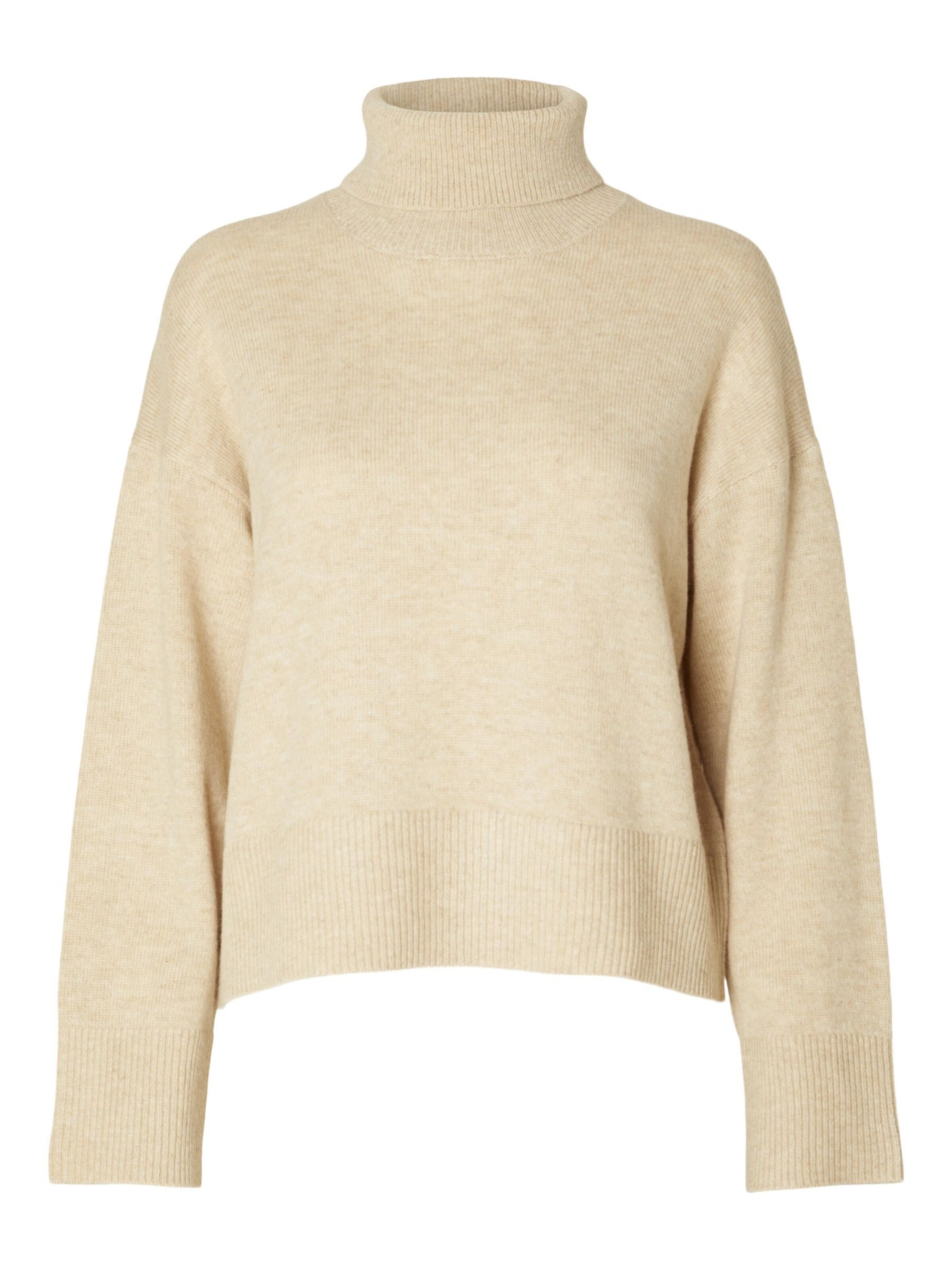 SELECTED Pullover i beige: forside