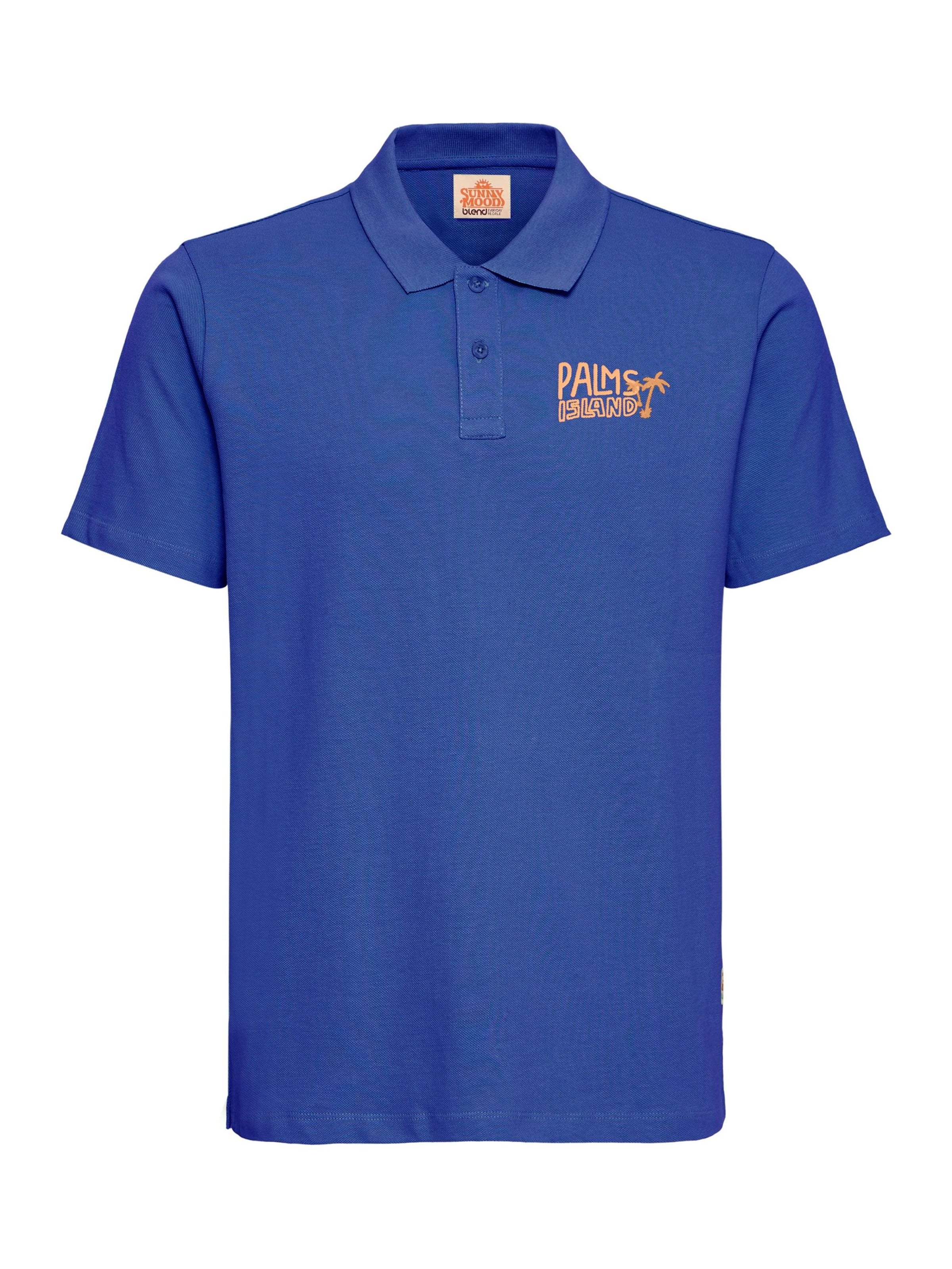 BLEND Shirt ' BHMaille Polo ' in Blauw: voorkant