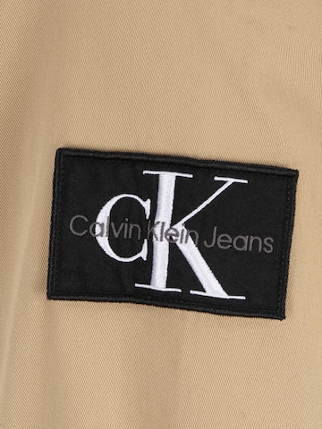 Calvin Klein Jeans Plus Regular fit Button Up Shirt in Beige