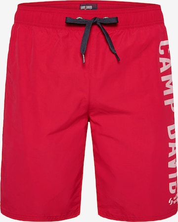 Shorts de bain CAMP DAVID en rouge : devant
