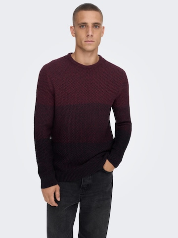 Only & Sons Sweater 'Tuck' in Red: front