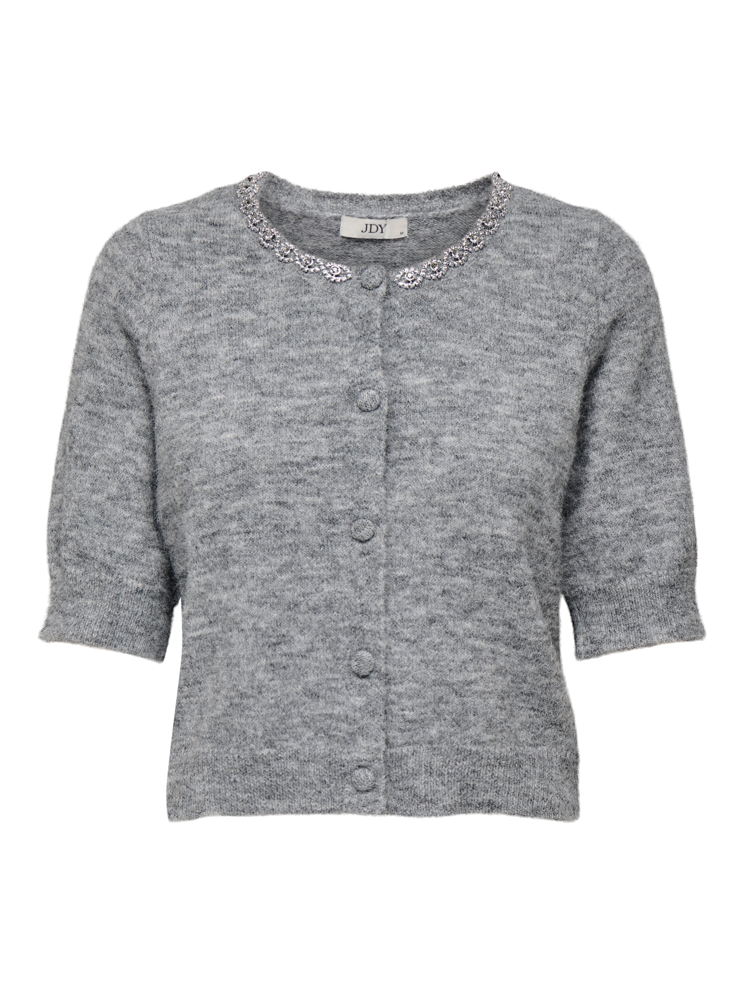JDY Knit Cardigan 'JDYALVA' in Grey: front