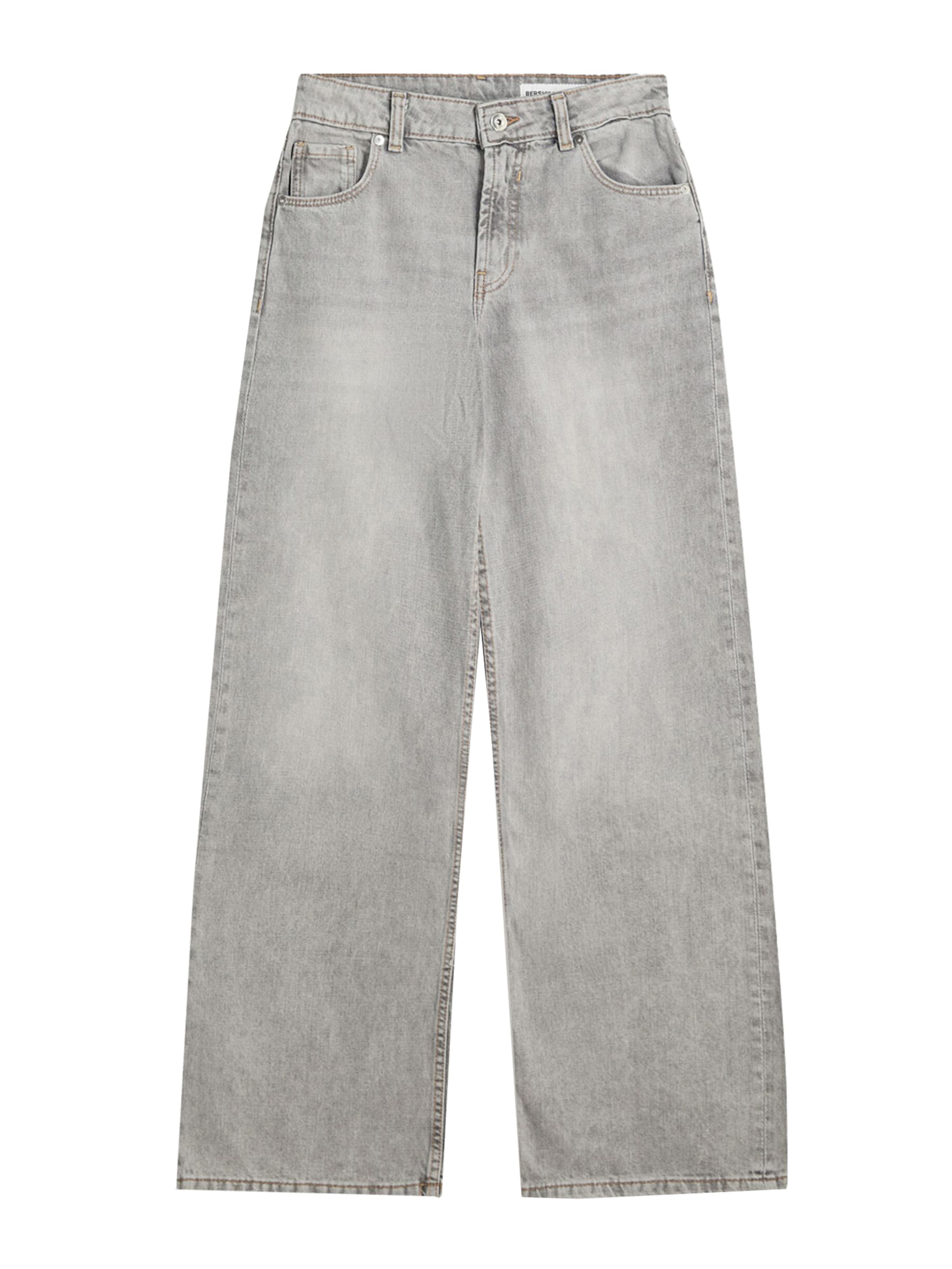 Bershka Baggy Jeans in Grijs: voorkant