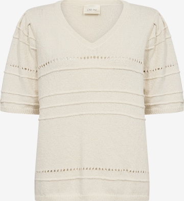 Cream Svetr 'Poppi' – béžová: přední strana