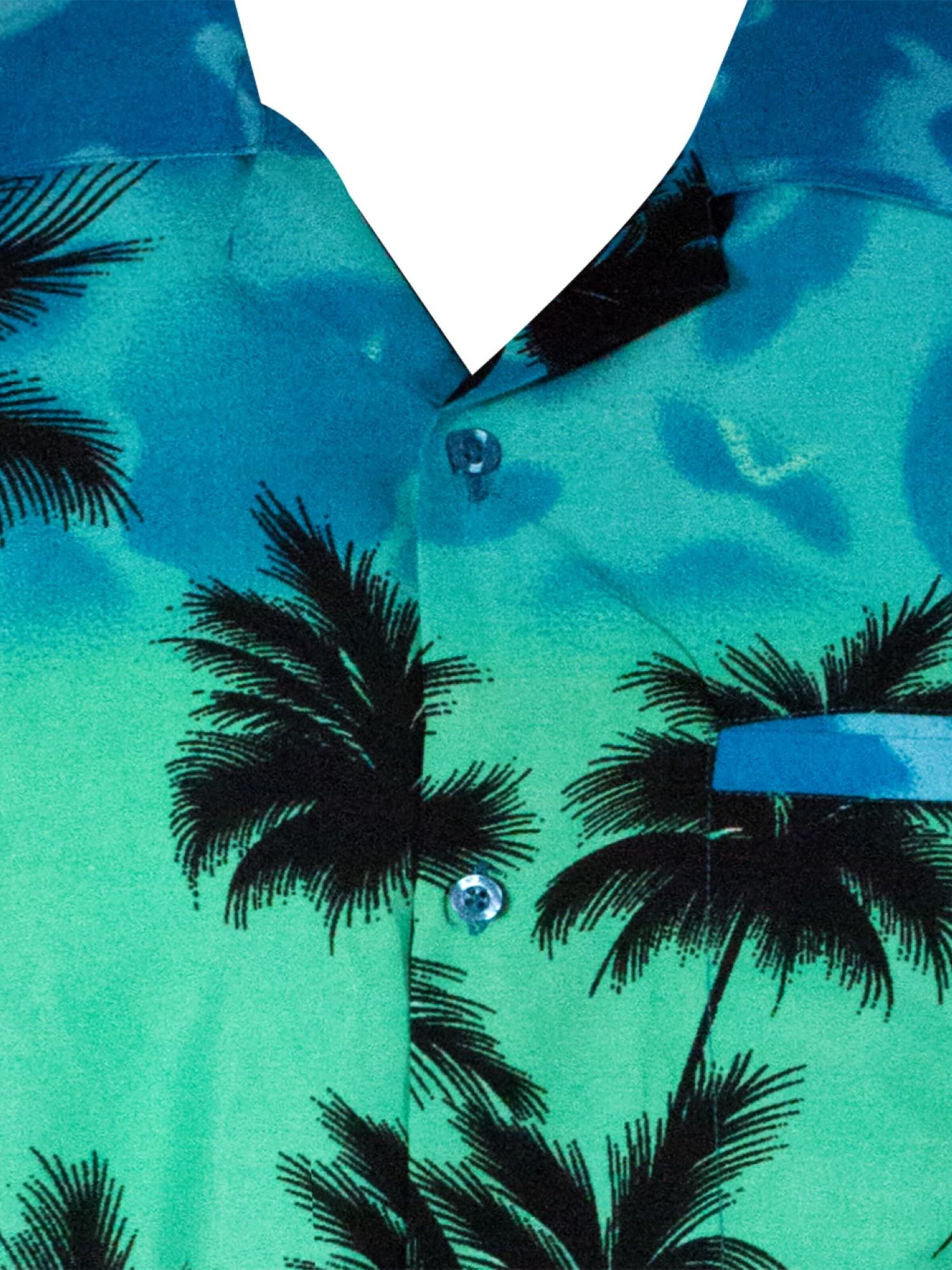 King Kameha Shirt 'Beach Eclectic'‌‌‌‌‌‌‌ in Blau