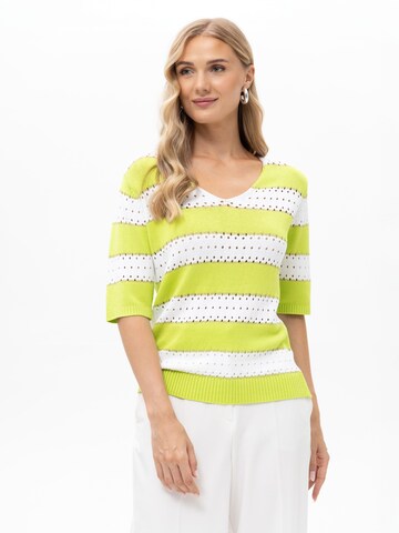 Passioni Sweater 'Strickpullover mit Lochmuster' in Yellow