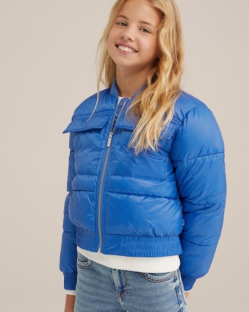 WE Fashion Χειμερινό μπουφάν σε μπλε: μπροστά