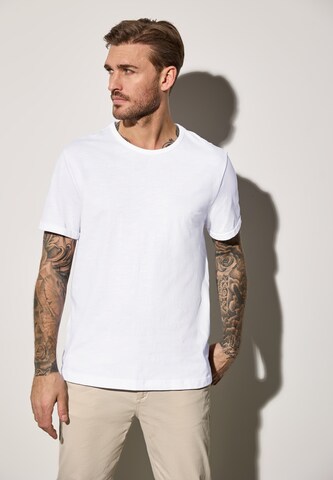 Street One MEN Crewneck T-Shirt in Weiß: Vorderseite