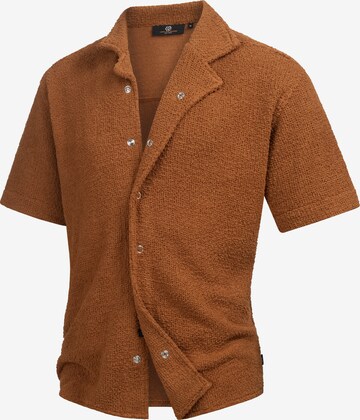 INDICODE JEANS Button Up Shirt 'Raney' in Brown: front