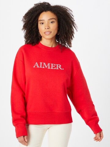 Les Petits Basics Sweatshirt 'Aimer' in Rood: voorkant