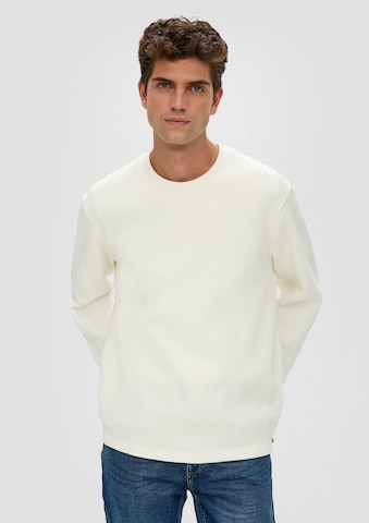 Sweat-shirt s.Oliver en beige : devant