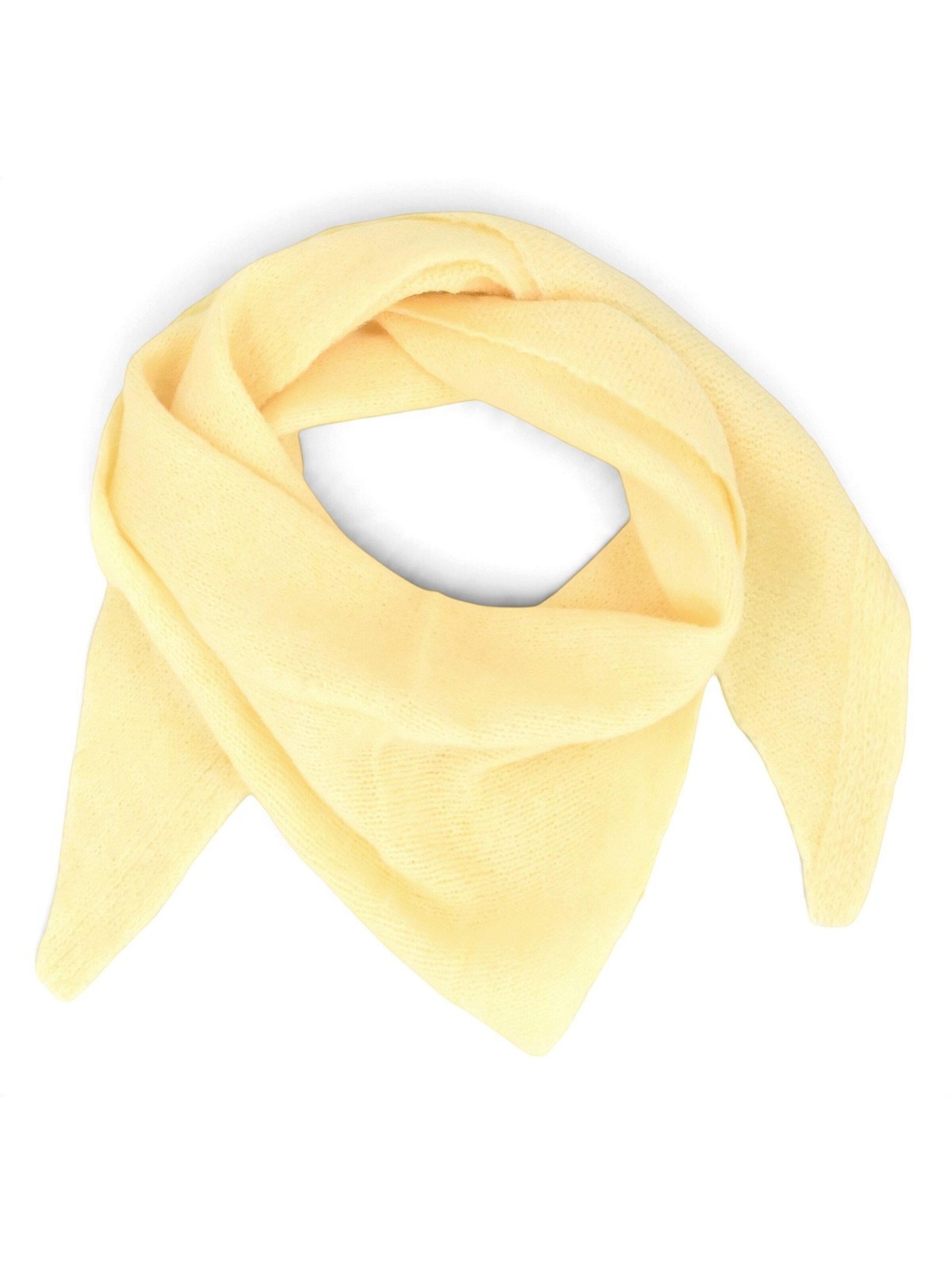 styleBREAKER Wrap 'Kleines Strick Dreieckstuch im Sophie Scarf Stil' in Yellow: front