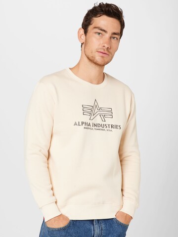 Sweat-shirt ALPHA INDUSTRIES en beige : devant