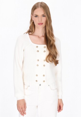 Cardigan 'Vintage' DreiMaster Vintage en blanc : devant