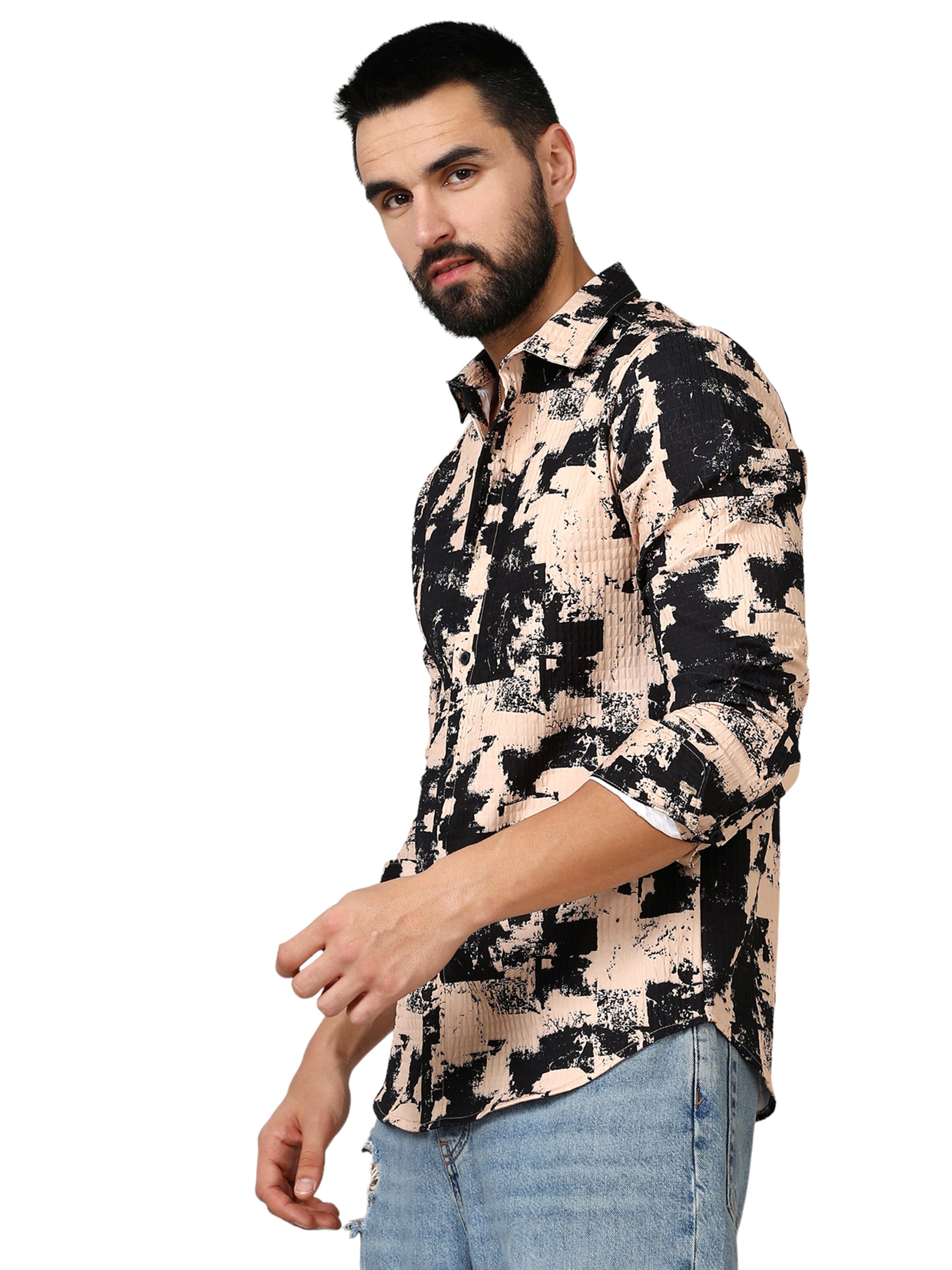 Campus Sutra Regular fit Πουκάμισο σε μπεζ