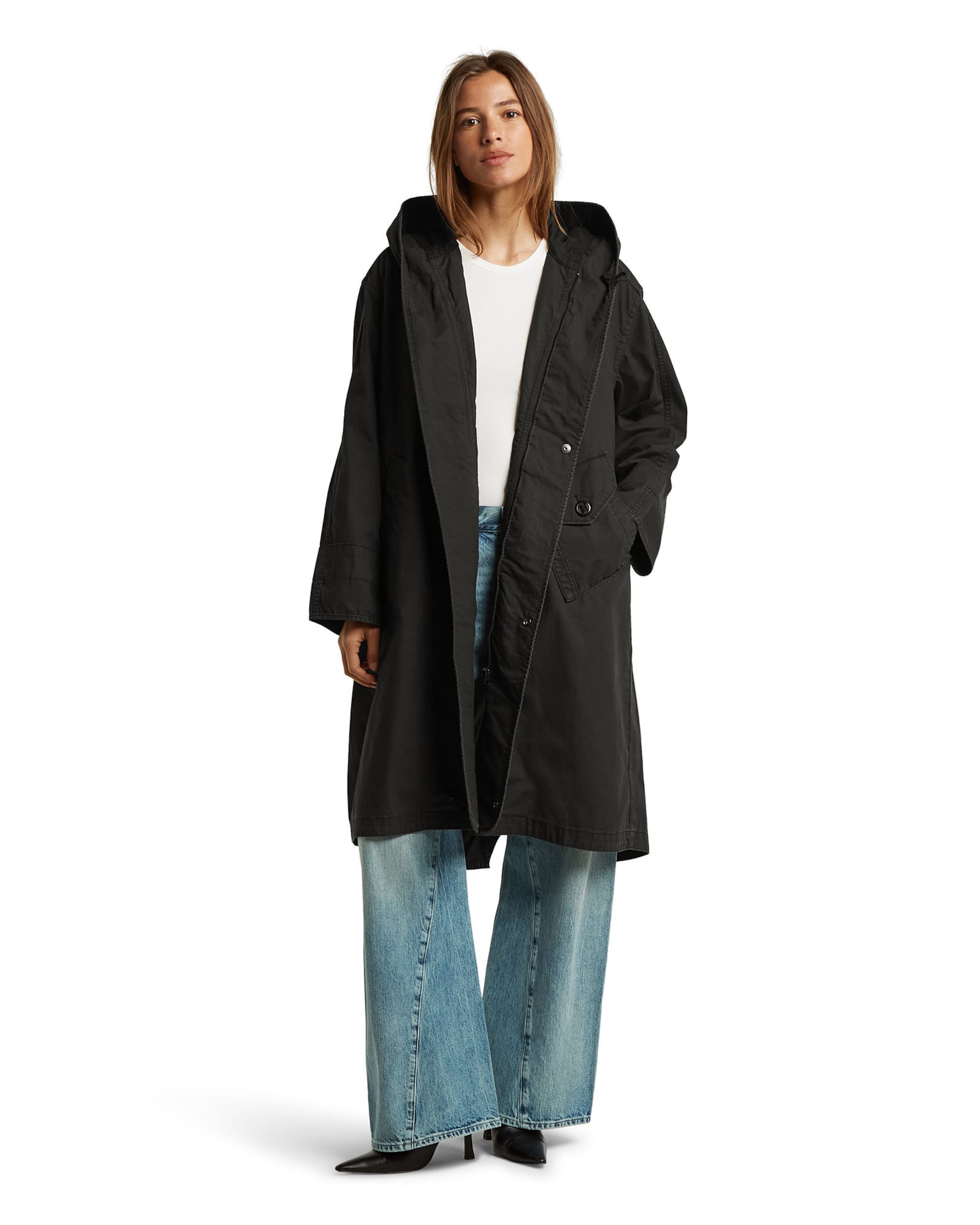G-STAR Tussenparka 'Fishtail Parka' in Zwart