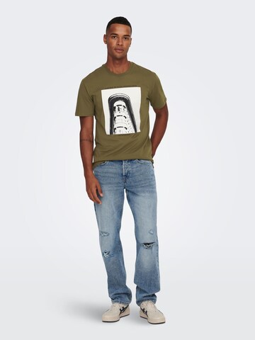 T-Shirt 'Frankie' Only & Sons en marron