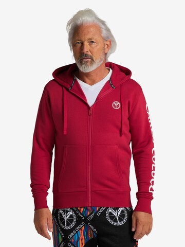 Carlo Colucci Zip-Up Hoodie 'Corrarati' in Red: front