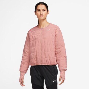 NIKE Athletic Jacket in Pink: front