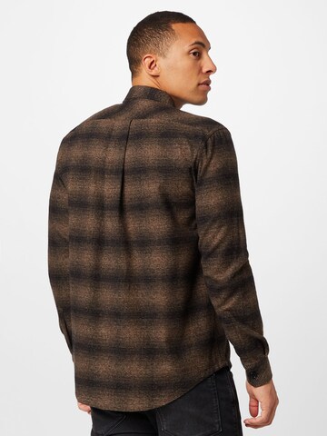 MADS NORGAARD COPENHAGEN Comfort fit Button Up Shirt 'Moulin' in Brown