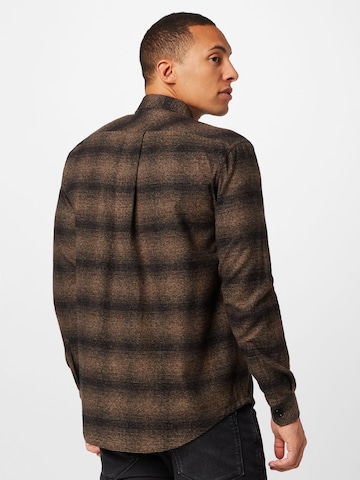 MADS NORGAARD COPENHAGEN Comfort fit Button Up Shirt 'Moulin' in Brown