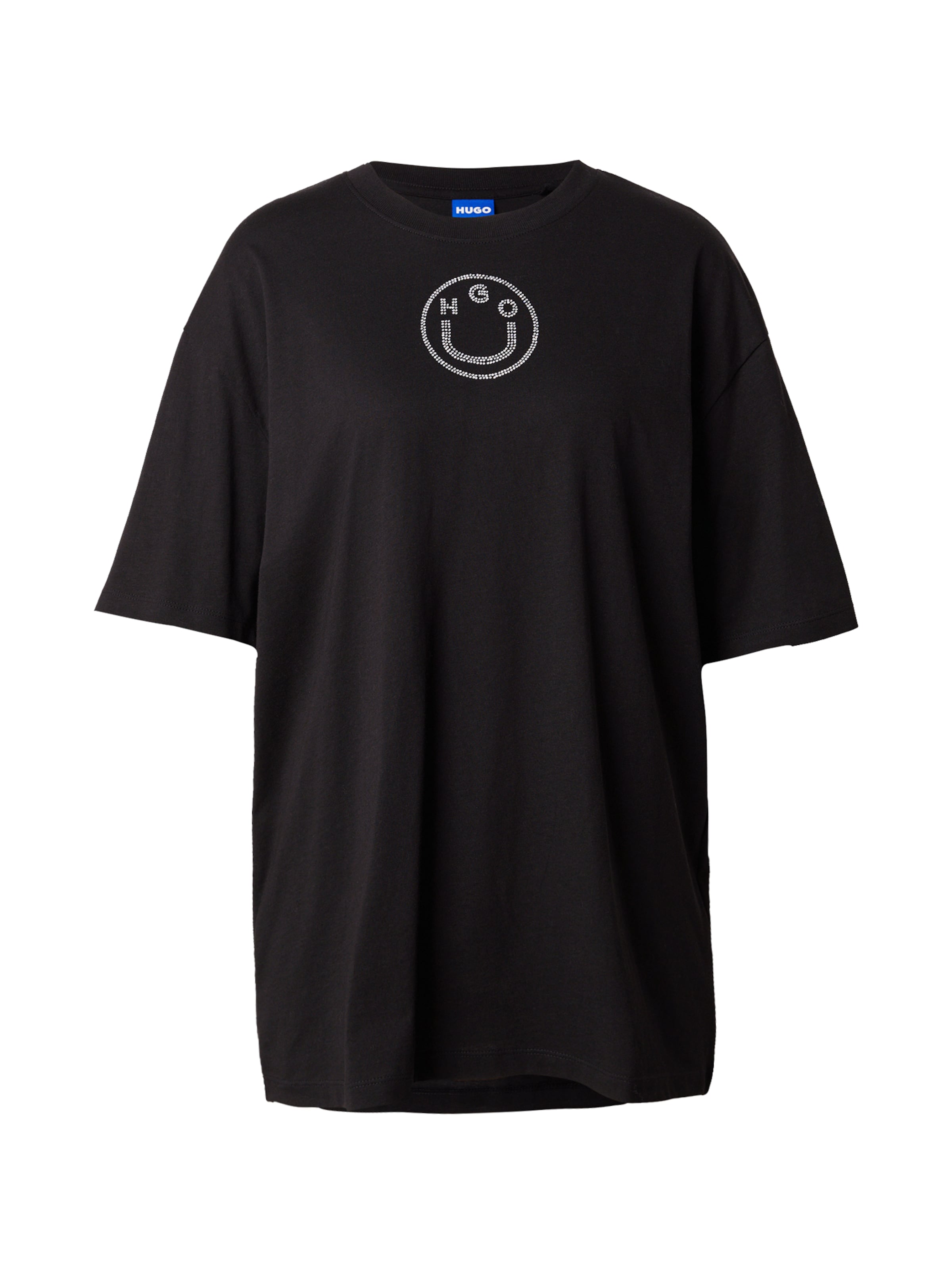 HUGO Majica | črna barva: sprednja stran