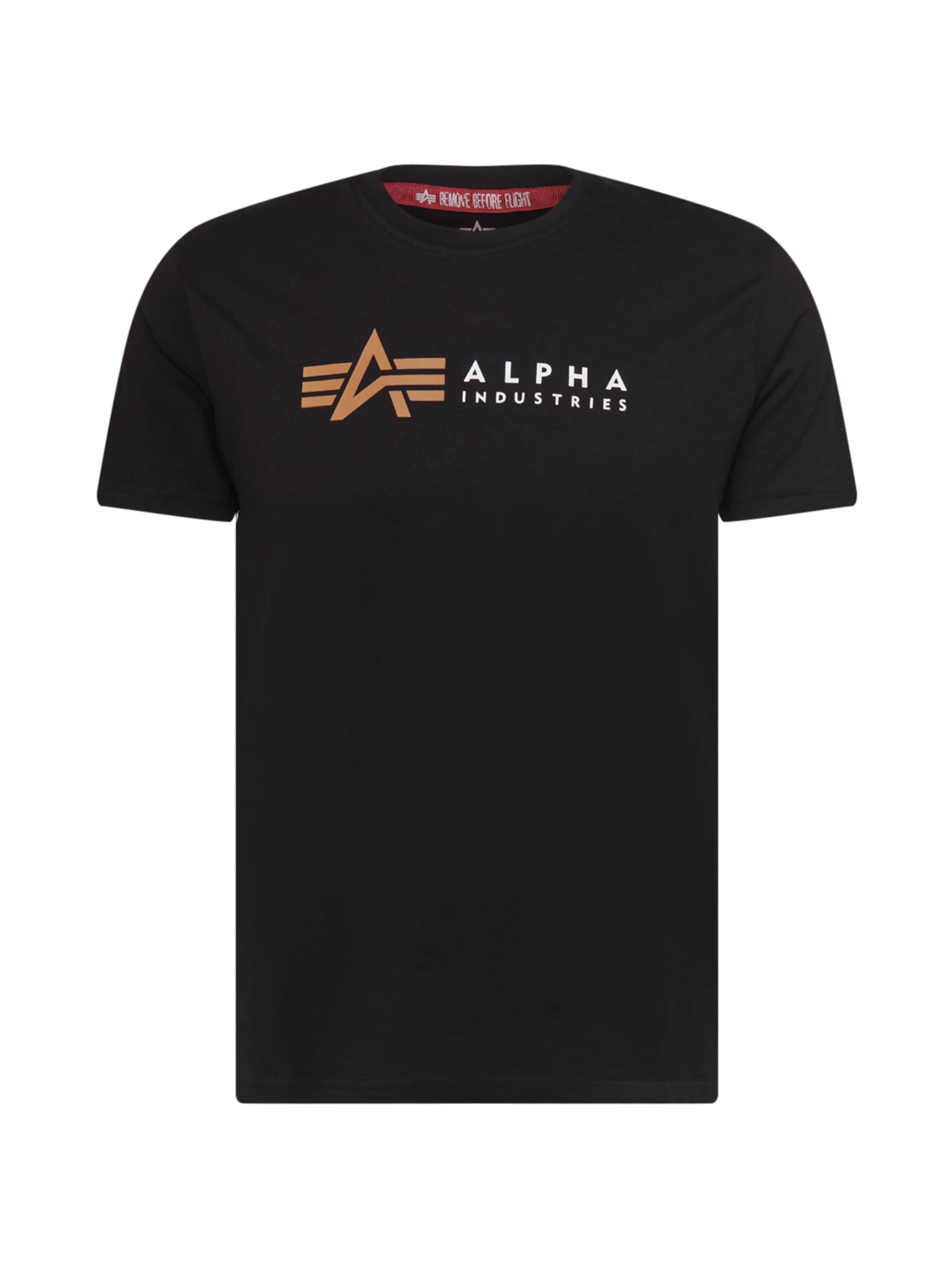 ALPHA INDUSTRIES Μπλουζάκι σε μαύρο: μπροστά