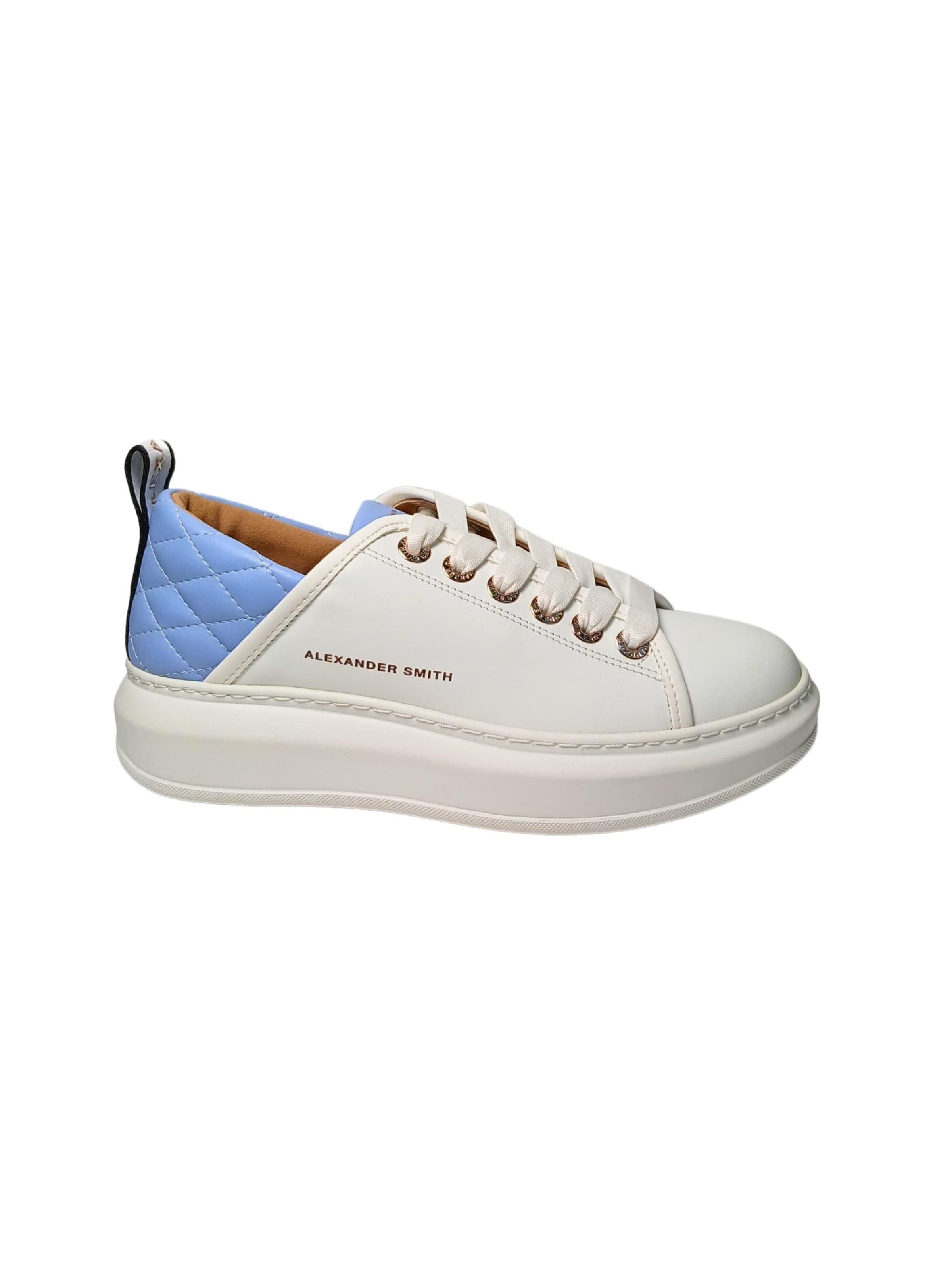 Chaussure à lacets Alexander Smith en blanc : devant