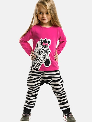 Survêtement 'Zebra' Denokids en rose : devant