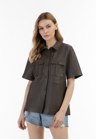 Camicia da donna di DreiMaster Vintage in marrone: frontale