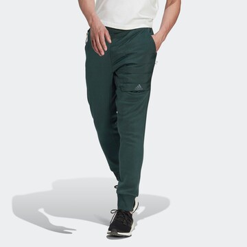 ADIDAS SPORTSWEAR Tapered Workout Pants in Green: front