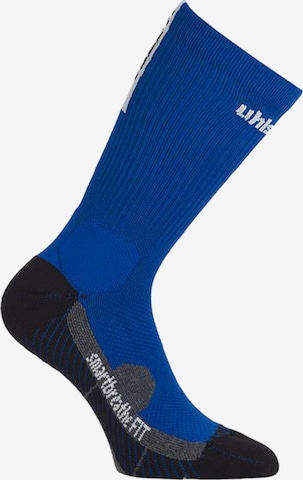 UHLSPORT Athletic Socks in Blue: front