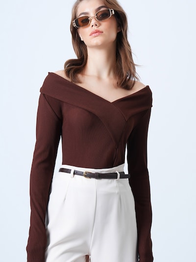 Trend Alaçatı Stili Shirt in XS-S in Dark brown, Item view
