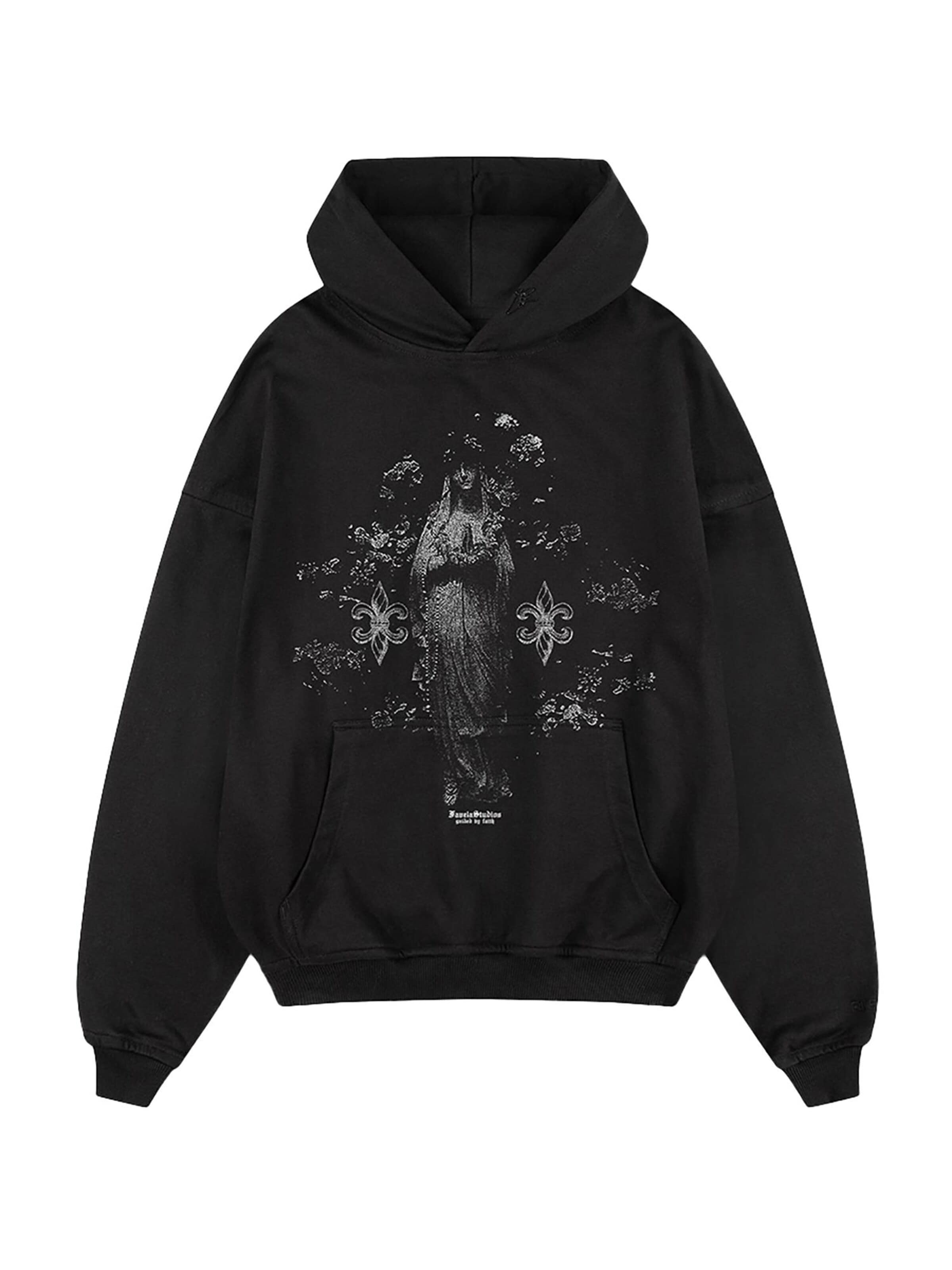 FAVELA Sweatshirt 'Faith'‌ in Schwarz: Vorderseite