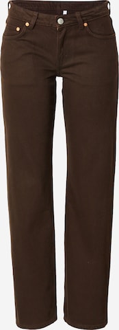 WEEKDAY Jeans 'Arrow Low Straight' in Brown: front
