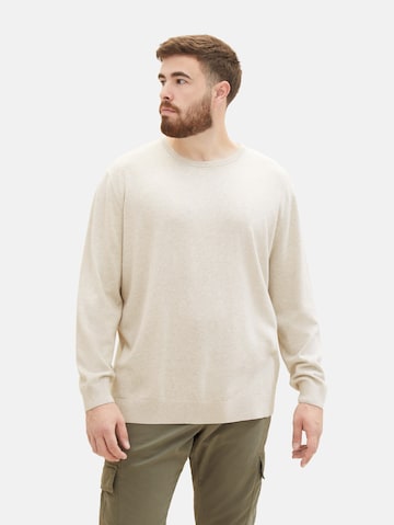 TOM TAILOR Men + Regular fit Sweater in White: front