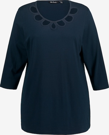 Ulla Popken Slaapshirt in Blauw: voorkant