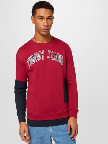 Tommy Remixed Sweatshirt i röd: framsida