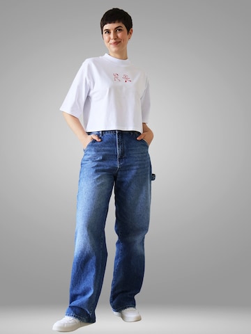 Kultgut Shirt 'HEY Summer!' in White