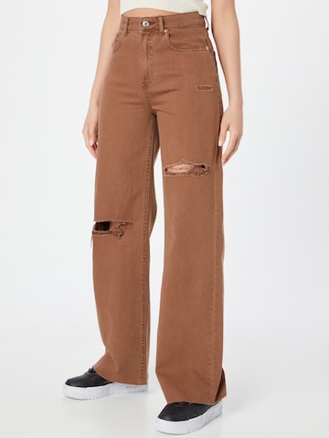 Tally Weijl Wide leg Jeans in Brown: front