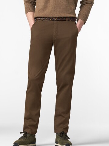Regular Pantalon chino MEYER en marron : devant