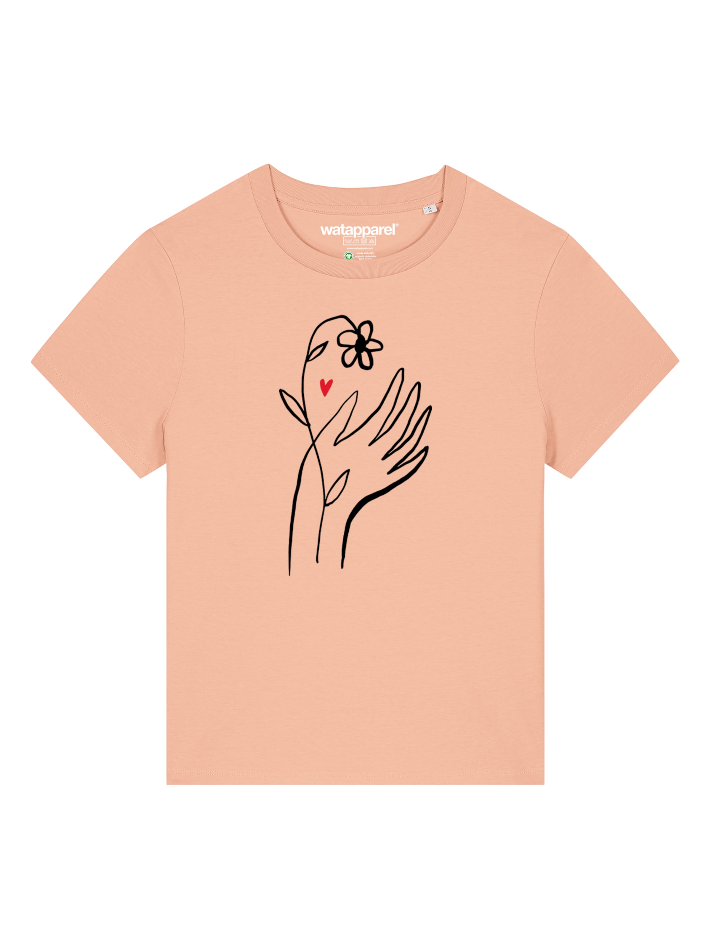 T-shirt 'Self Love' Watapparel en orange : devant