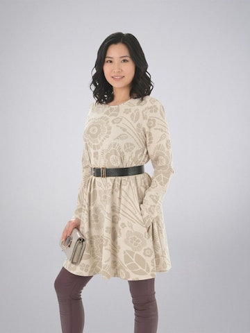 LEAFLETIC Tunika 'Leafletic Women’s Long Sleeve Crew Neck Tunic'‌‌‌‌ in Beige