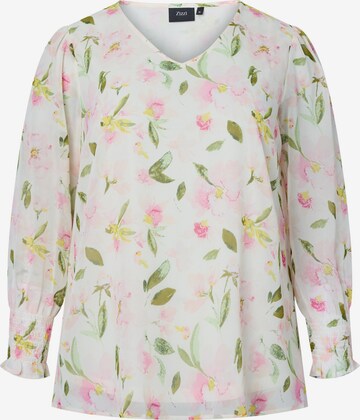 Zizzi Blouse 'Livia' in Wit: voorkant