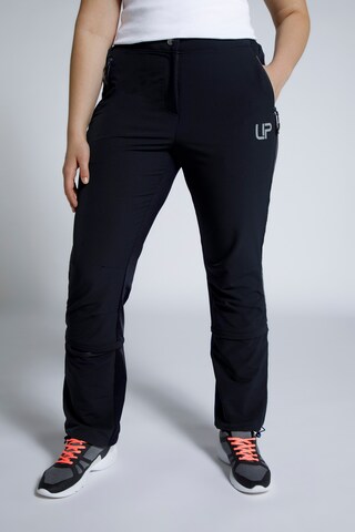 Ulla Popken Regular Funktionshose in Schwarz: Vorderseite