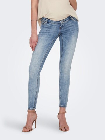 Only Maternity Skinny Jeans 'Mila' in Blue: front